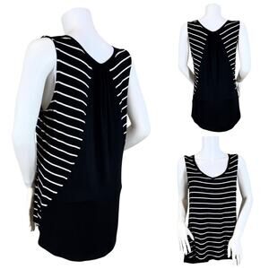 Red Haute Stipe Solid Panel Tank Top SZ M $89